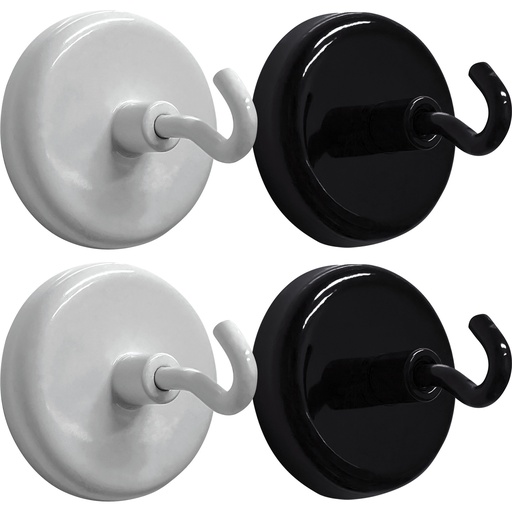 [20122 TCR] Black & White Magnetic Hooks Pack of 4