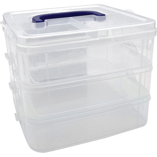 [20449 TCR] 3 Tier Clear Stackable Storage Containers 