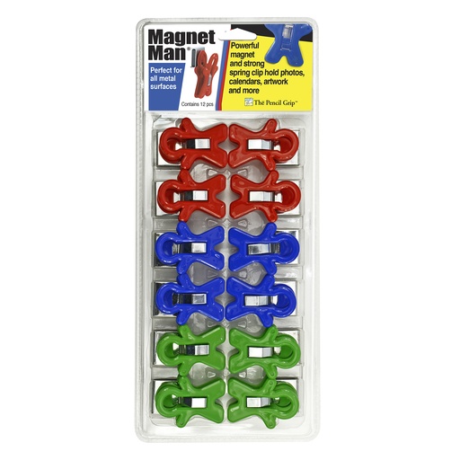 [13212P TPG] Assorted Magnet Man Magnetic Clips Pack of 12