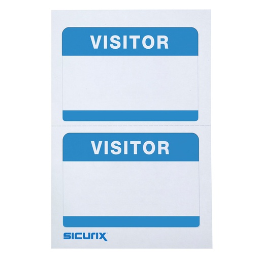 [67630 BAU] Blue Visitor Adhesive Badges Pack of 100