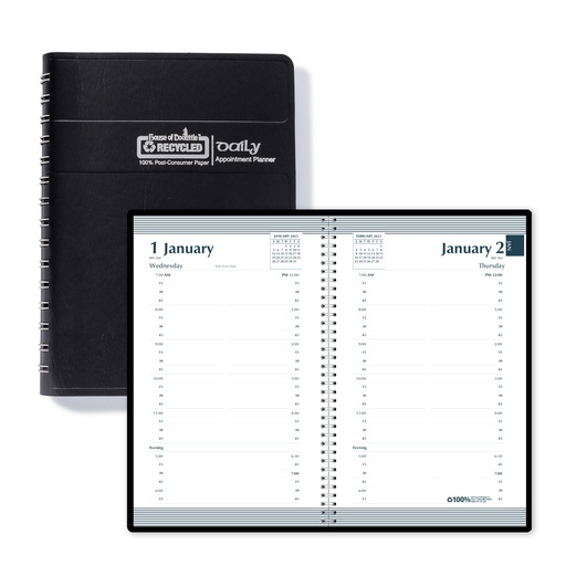 [28802 HOD] Black Recycled Daily Calendar Planner