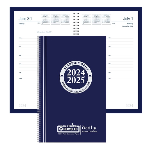 [288507 HOD] Blue Recycled Daily Academic Calendar Planner