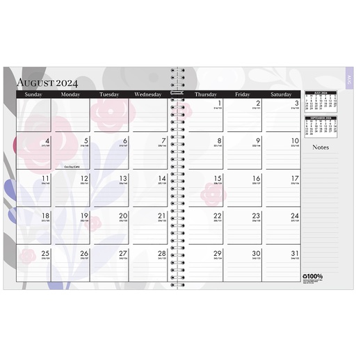 [295474 HOD] Wild Flower 7" x 9" Monthly and Weekly Academic Calendar Planner July-August