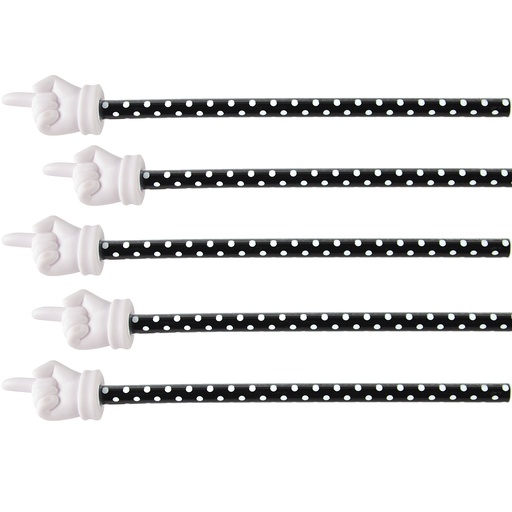 [20678-5 TCR] Black Polka Dots Hand Pointer Pack of 5