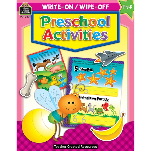 [3294 TCR] Preschool Activities Write-On Wipe-Off Book Grade PK-K