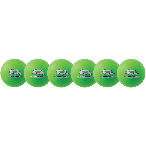 [RXD6NGSET CHS] Neon Green Rhino Skin® 6-Inch Low Bounce Dodgeball Set of 6