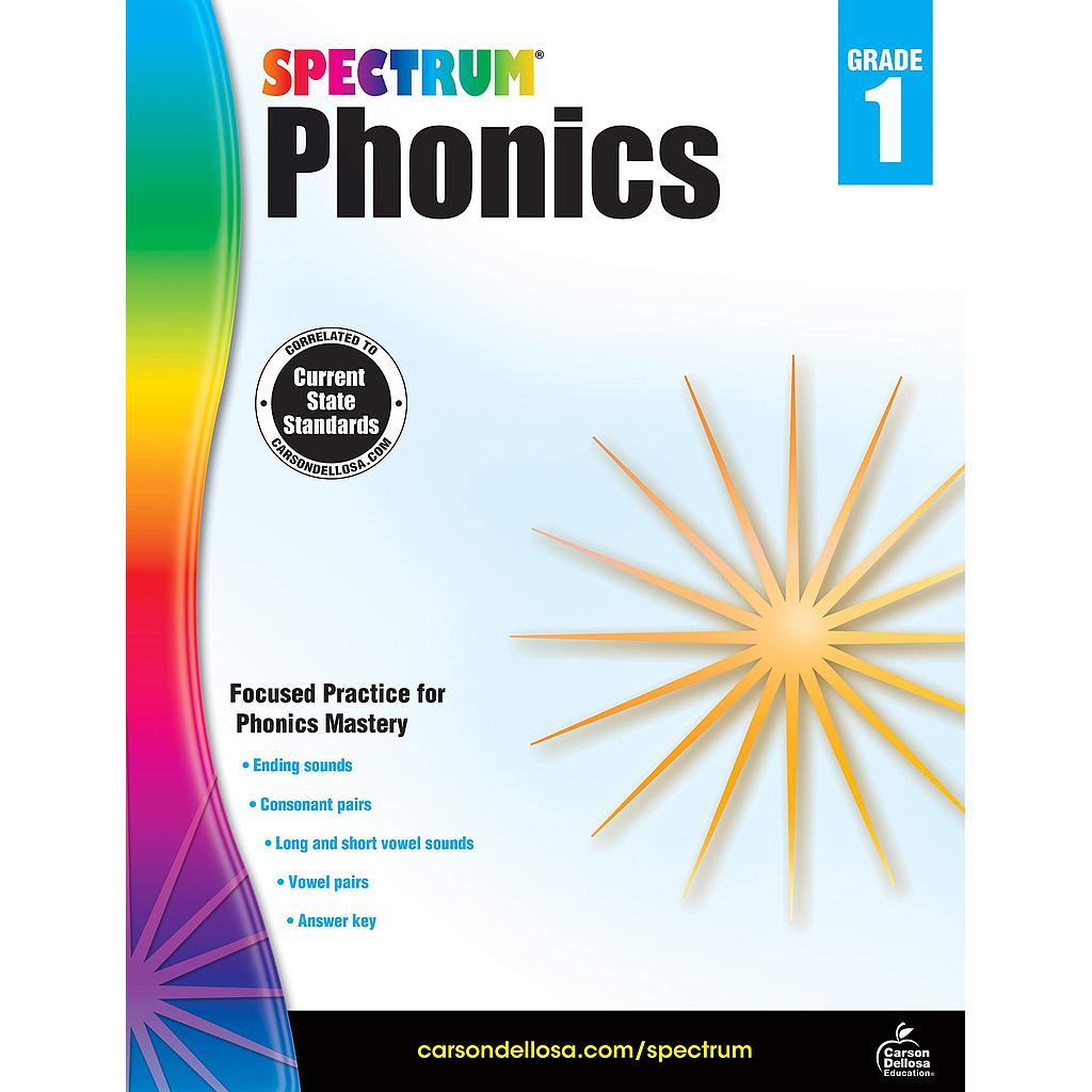 Spectrum Phonics Workbook Grade 1 Paperback | Teacher Direct