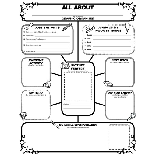 [501537 SC] Graphic Organizer Posters All About Me Web